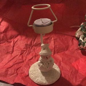 Snowman tea light candle holder